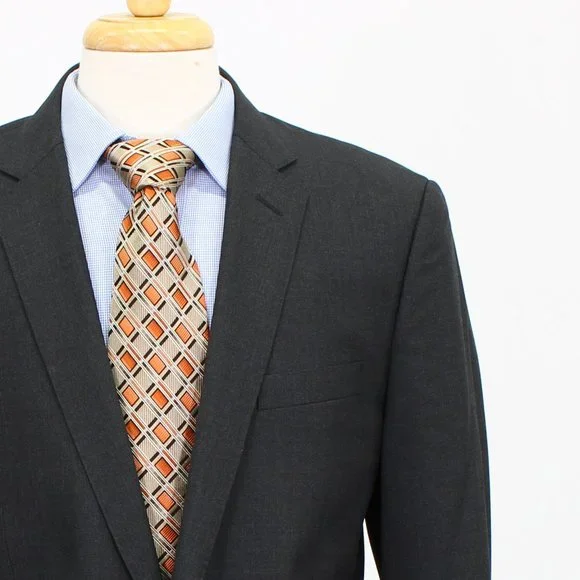 J. Crew Ludlow 42R Gray Solid 2-Button Sport Coat Blazer Jacket V213